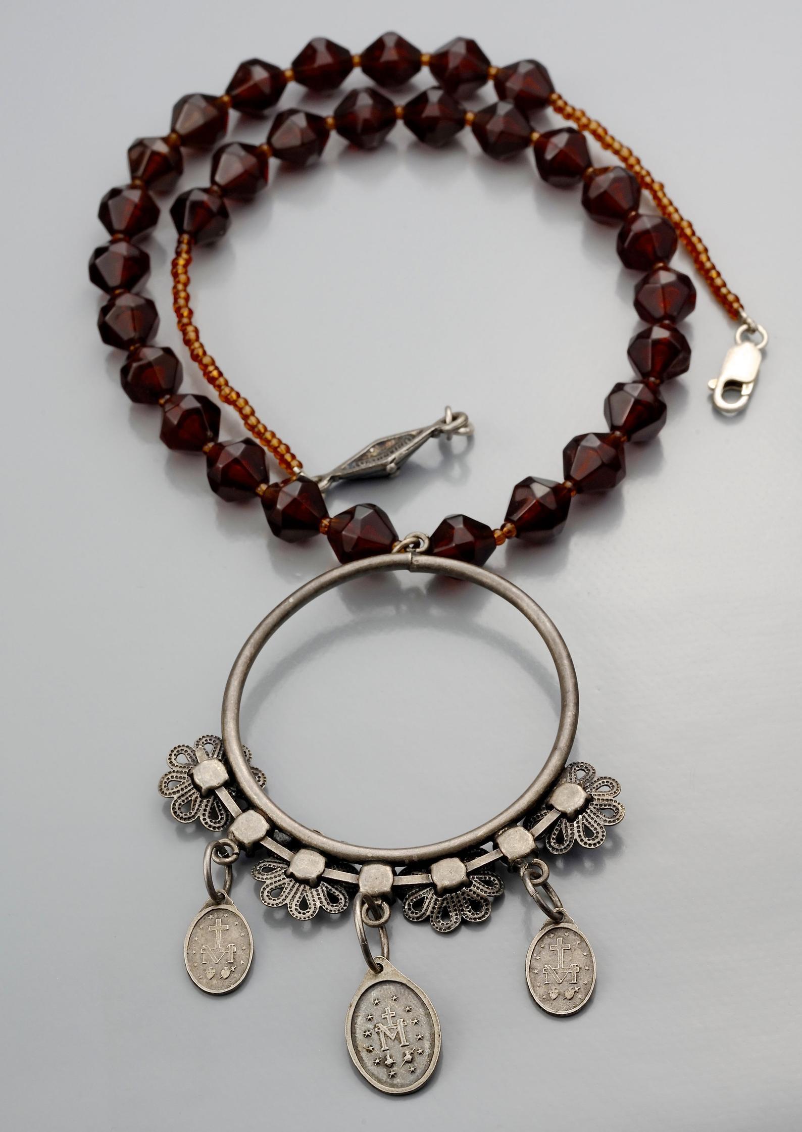 Vintage JEAN PAUL GAULTIER Scapular Saint Charm Necklace For Sale 3