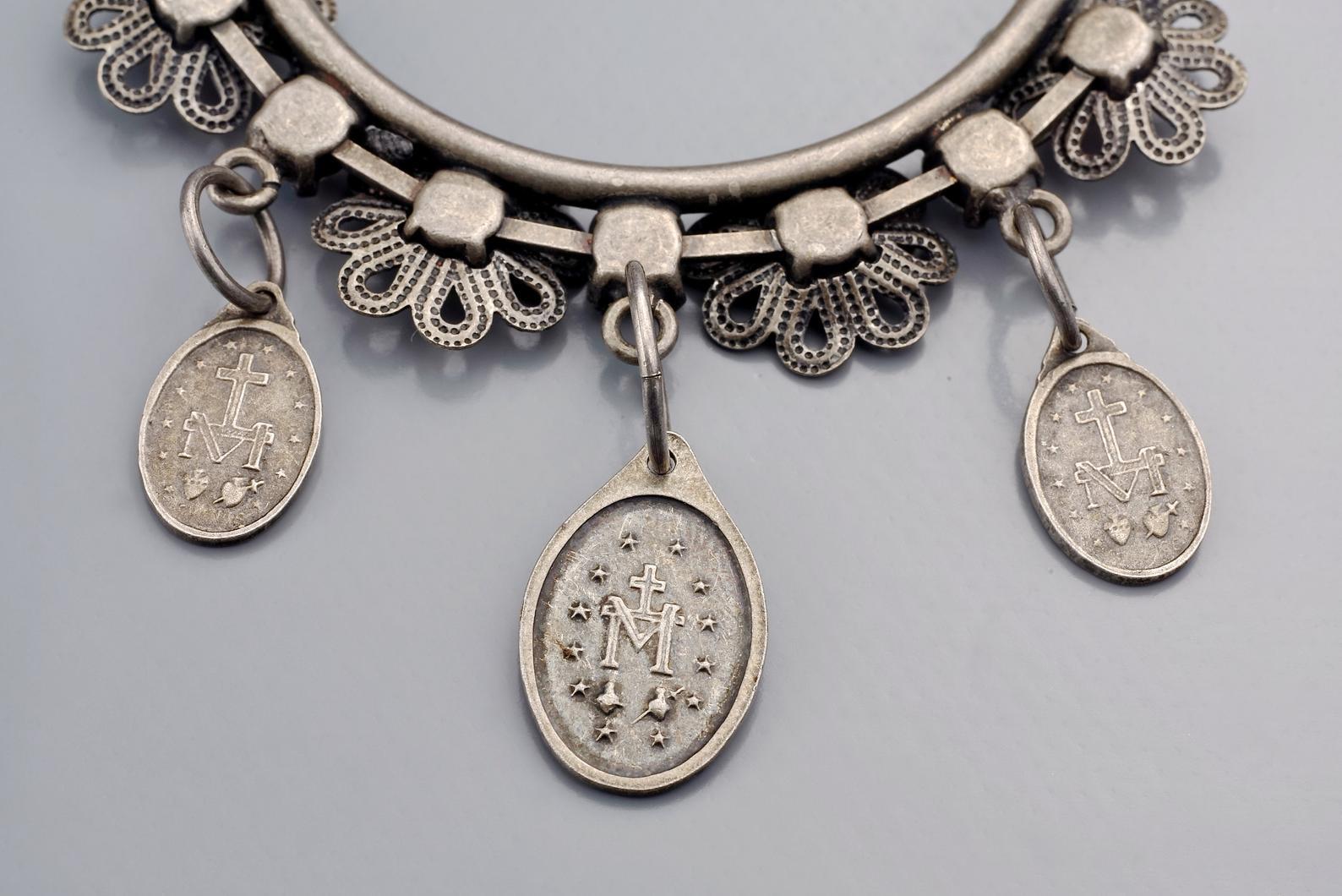 Vintage JEAN PAUL GAULTIER Scapular Saint Charm Necklace For Sale 4