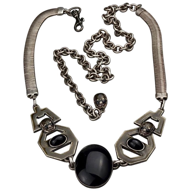 Vintage JEAN PAUL GAULTIER Scarab Snake Chain Necklace Belt
