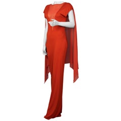 Vintage JEAN PAUL GAULTIER Shoulder Cape Long Orange Dress