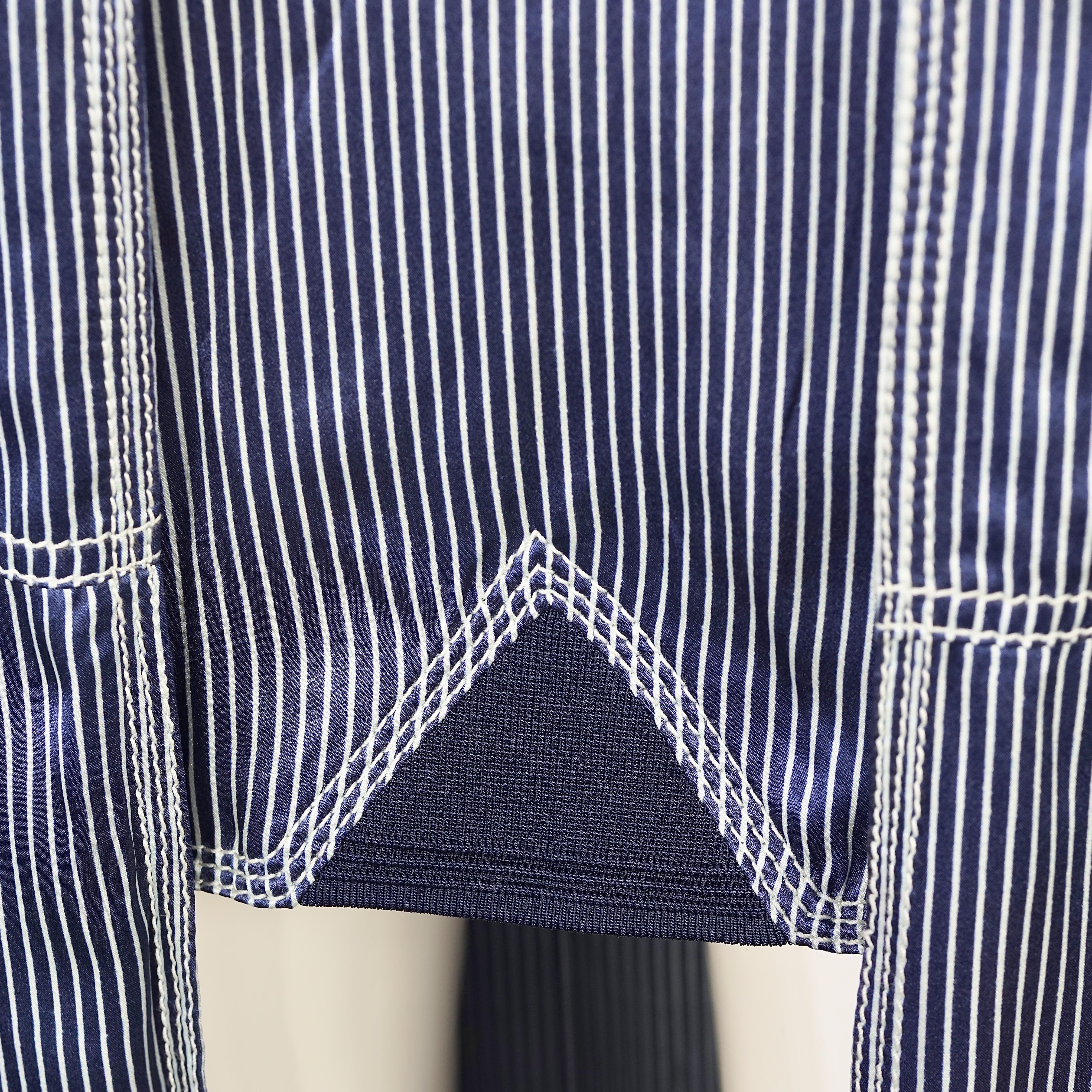Vintage JEAN PAUL GAULTIER Silk High Low Stripe Belted Skirt 7