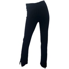 Vintage Jean Paul Gaultier Size 10 Black Slim Fit Button Leg High Waisted Pants