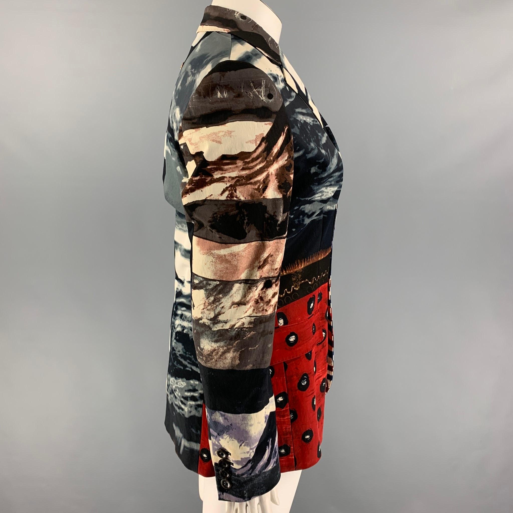 Women's Vintage JEAN PAUL GAULTIER Size 12 Multi-Color Print Acetate Blend Jacket