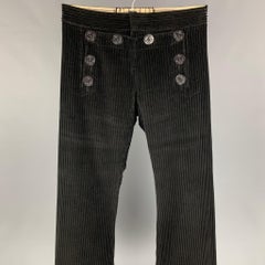 Vintage JEAN PAUL GAULTIER Size 32 Black Corduroy Sailor Casual Pants