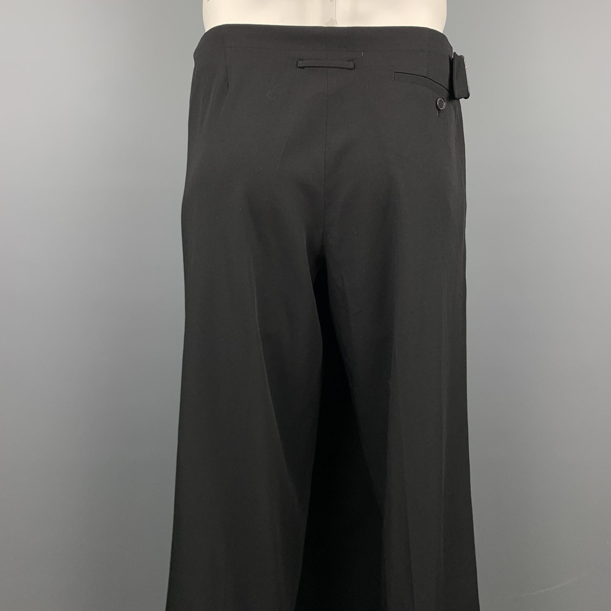 Vintage JEAN PAUL GAULTIER Size 32 Black Wool Back Apron Dress Pants In Good Condition In San Francisco, CA