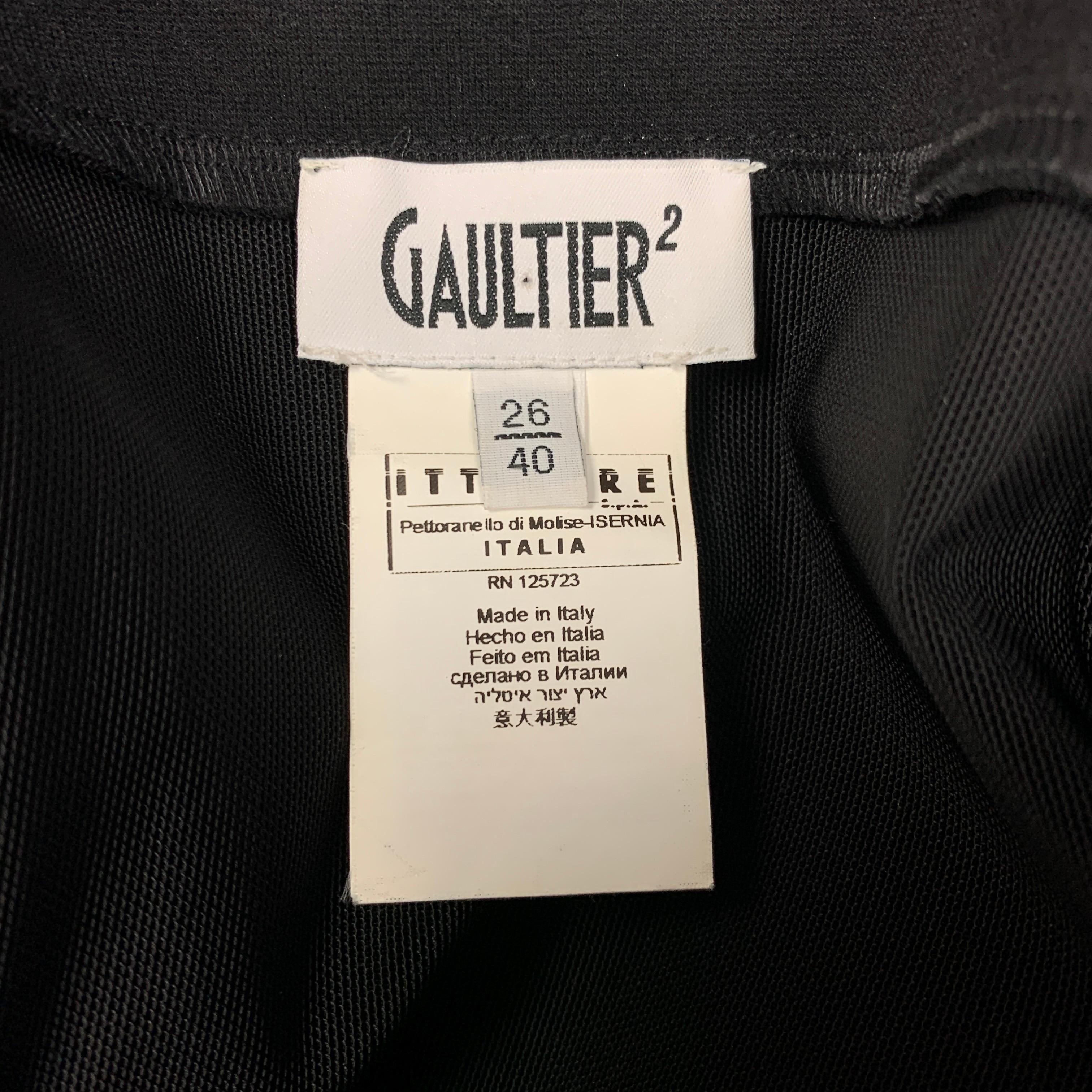 Vintage JEAN PAUL GAULTIER Size 4 Black Polyester / Cotton Skirt Suit 2