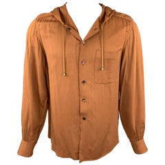 Vintage JEAN PAUL GAULTIER Size 40 Tan Cotton Hooded Shirt Jacket