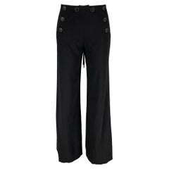 Vintage JEAN PAUL GAULTIER Size 6 Black Wool Rayon Sailor Dress Pants