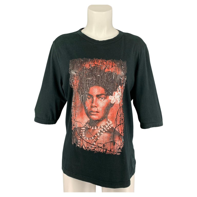 Vintage JEAN PAUL GAULTIER Size L Black Cotton Graphic T-Shirt For Sale at  1stDibs