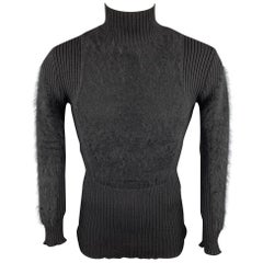 Vintage JEAN PAUL GAULTIER Size M Black Ribbed Knit Wool / Angora Sweater