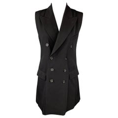 Vintage JEAN PAUL GAULTIER Size M Black Wool Blend Double Breasted Vest