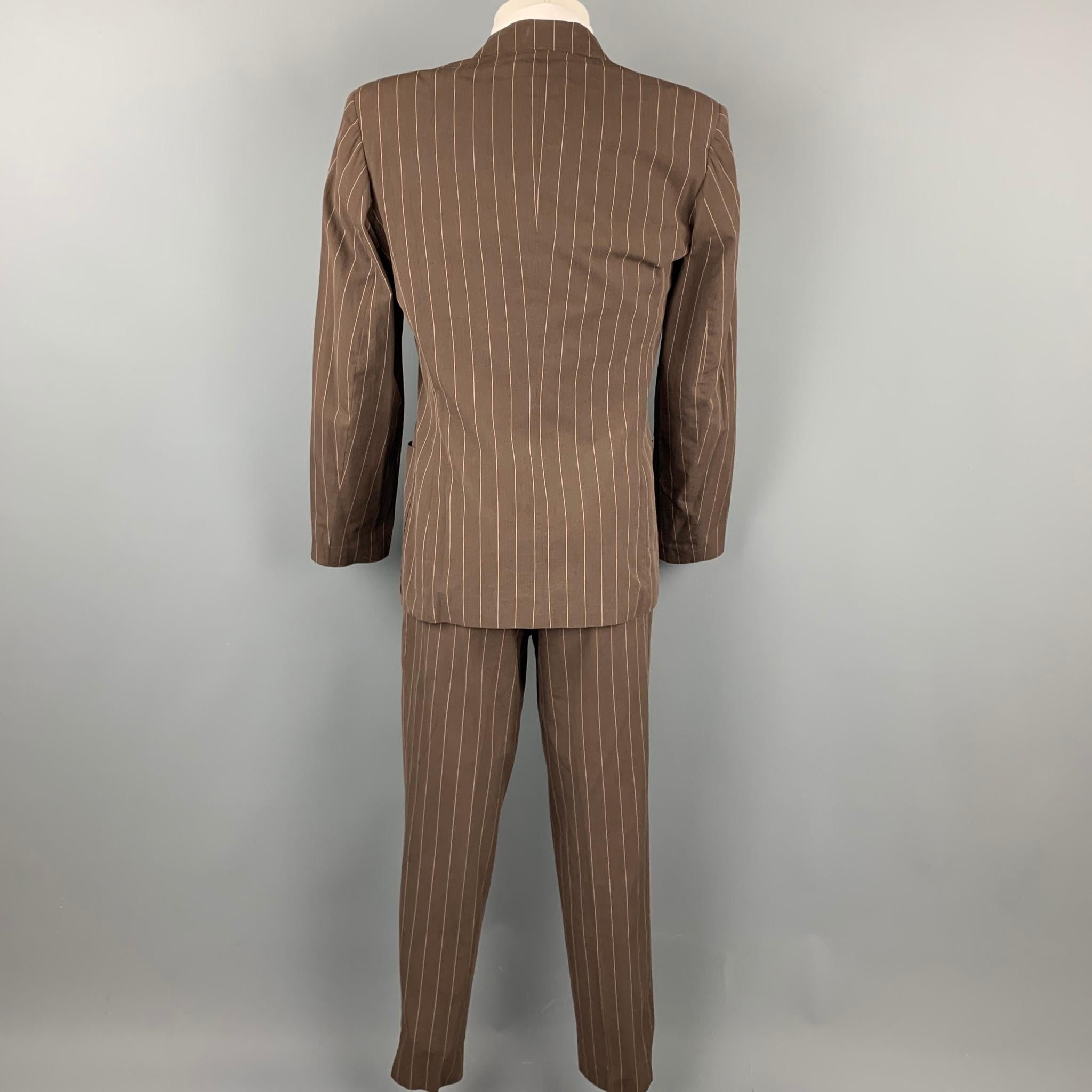 brown stripe suit