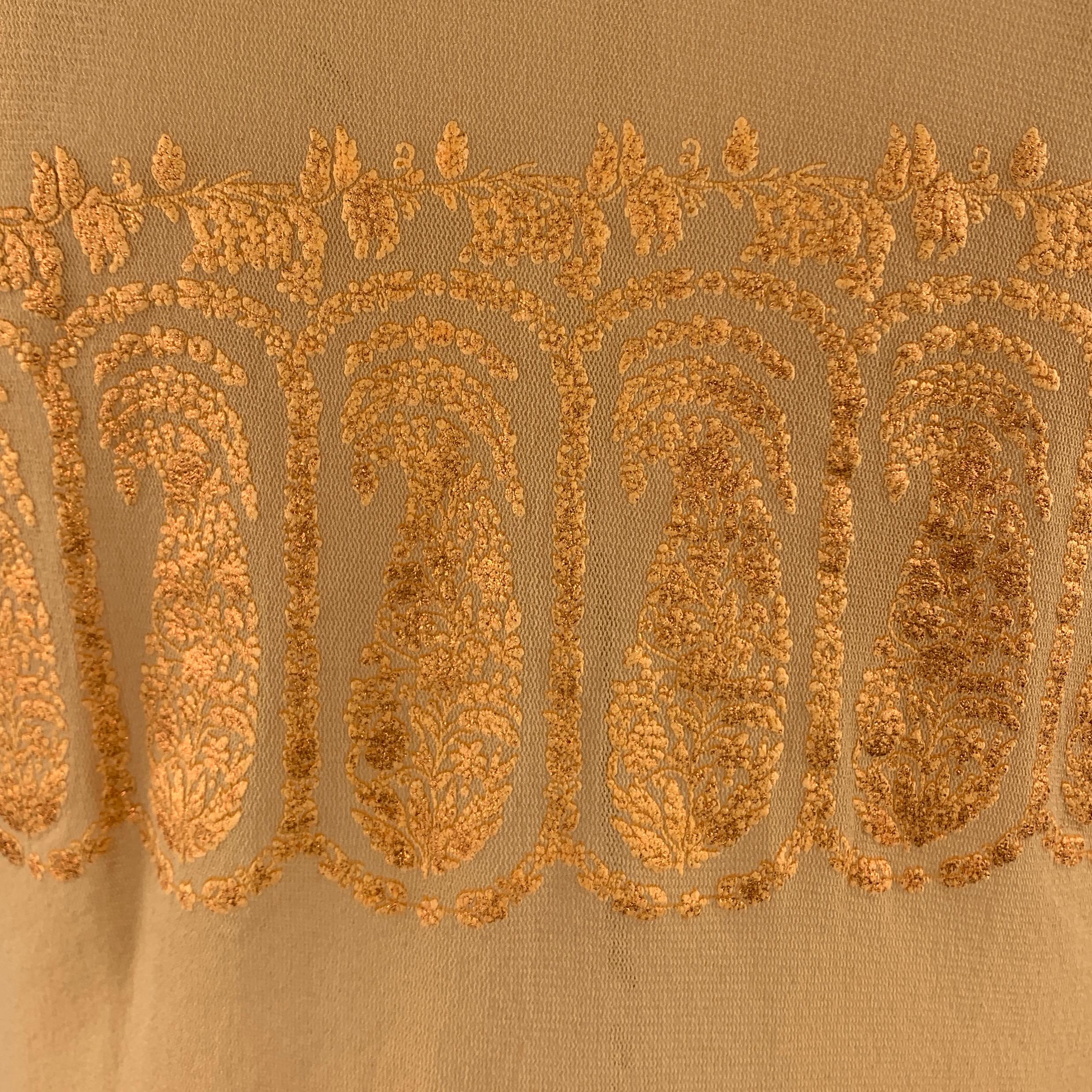 Men's Vintage JEAN PAUL GAULTIER Size M Gold & Beige Lace Mesh Polyamide Embellishment