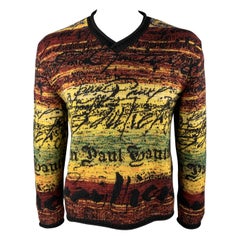Vintage JEAN PAUL GAULTIER Size M Multi-Color Striped Knitted Wool Pullover