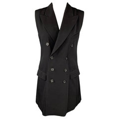 Vintage JEAN PAUL GAULTIER Zweireihige ärmellose Vintage-Weste aus Wollmischung, Größe M
