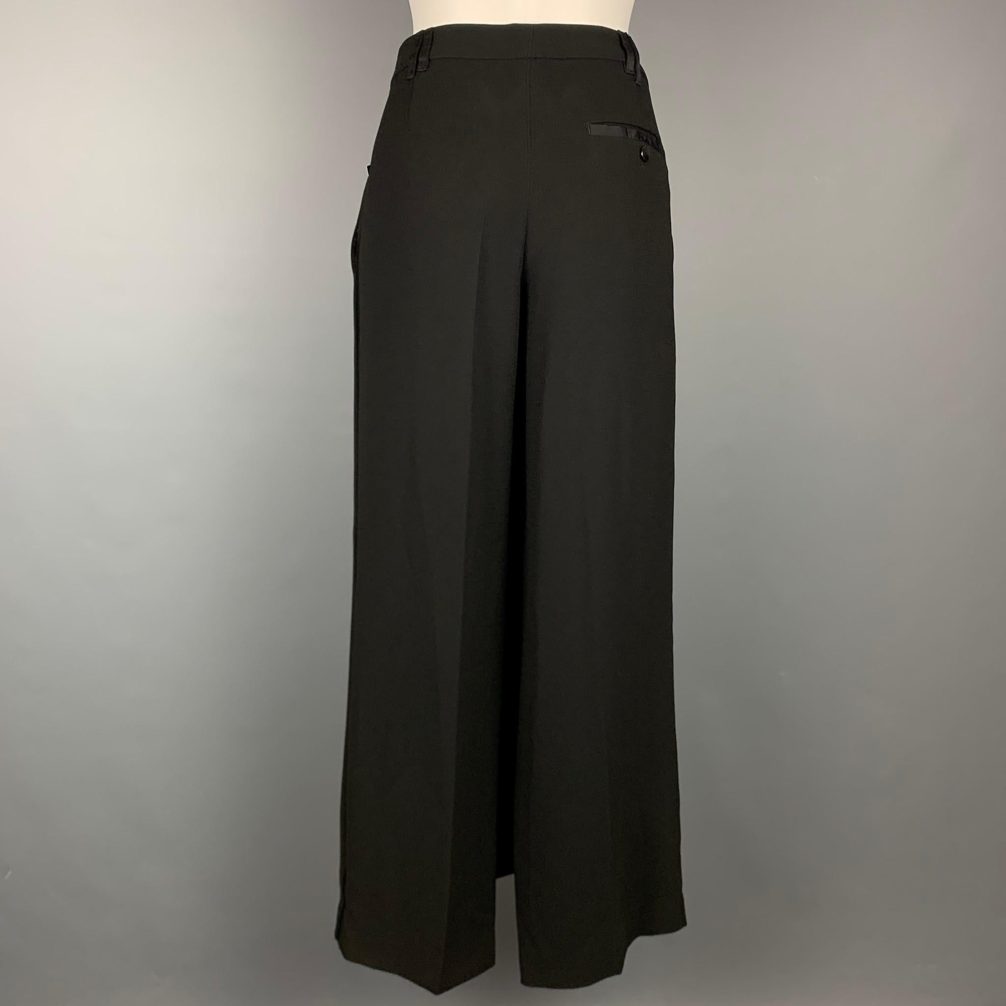 Vintage JEAN PAUL GAULTIER Size S Black Triacetate Blend Skirt Panel Dress Pants In Good Condition In San Francisco, CA