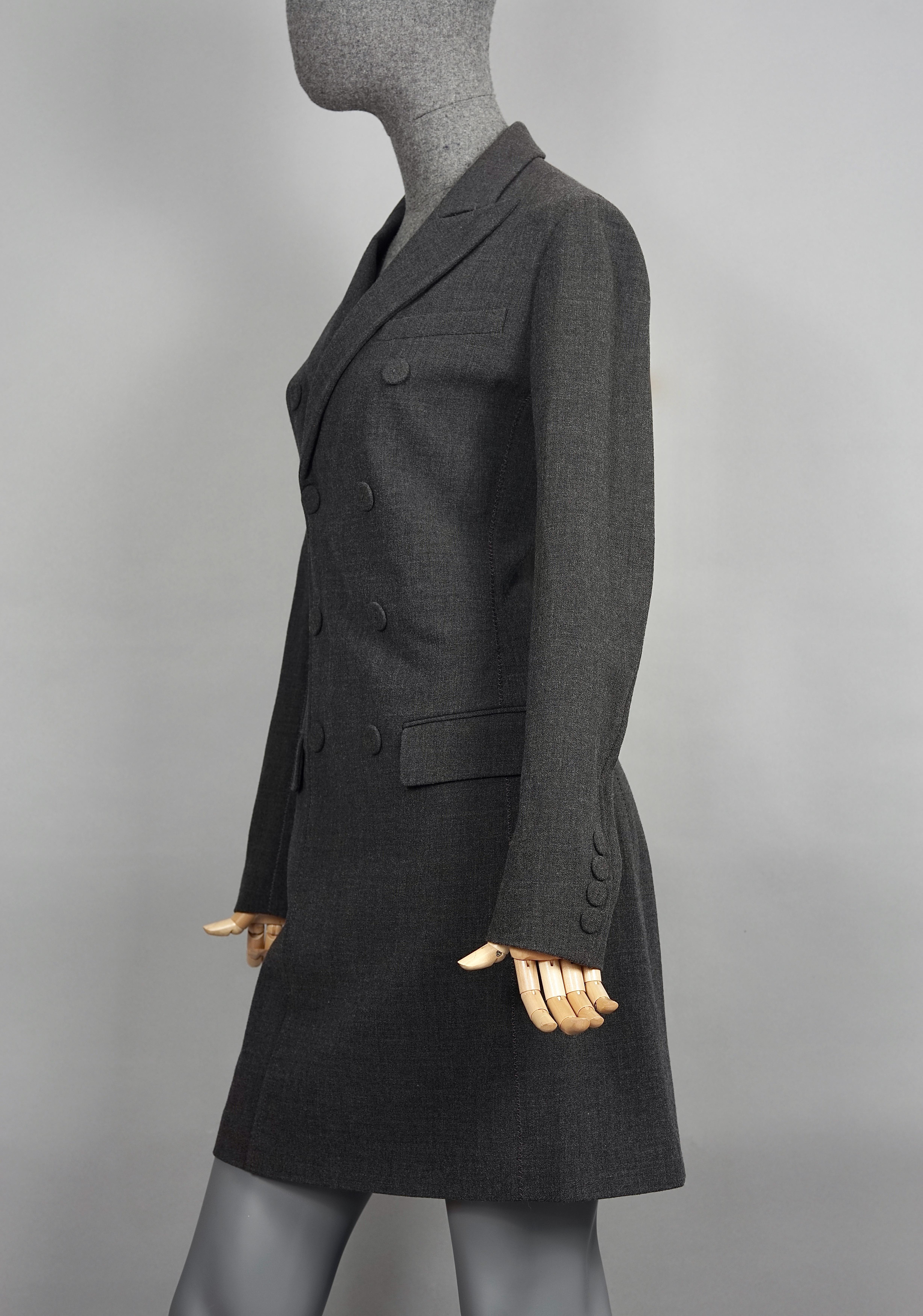 Black Vintage JEAN PAUL GAULTIER Smoking Double Breasted Wool Dress Suit