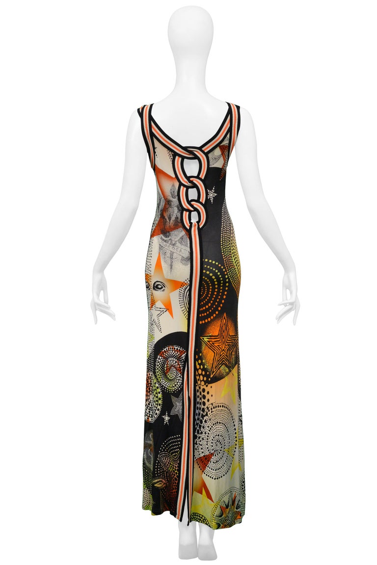 Brown Vintage Jean Paul Gaultier Star Print Dress