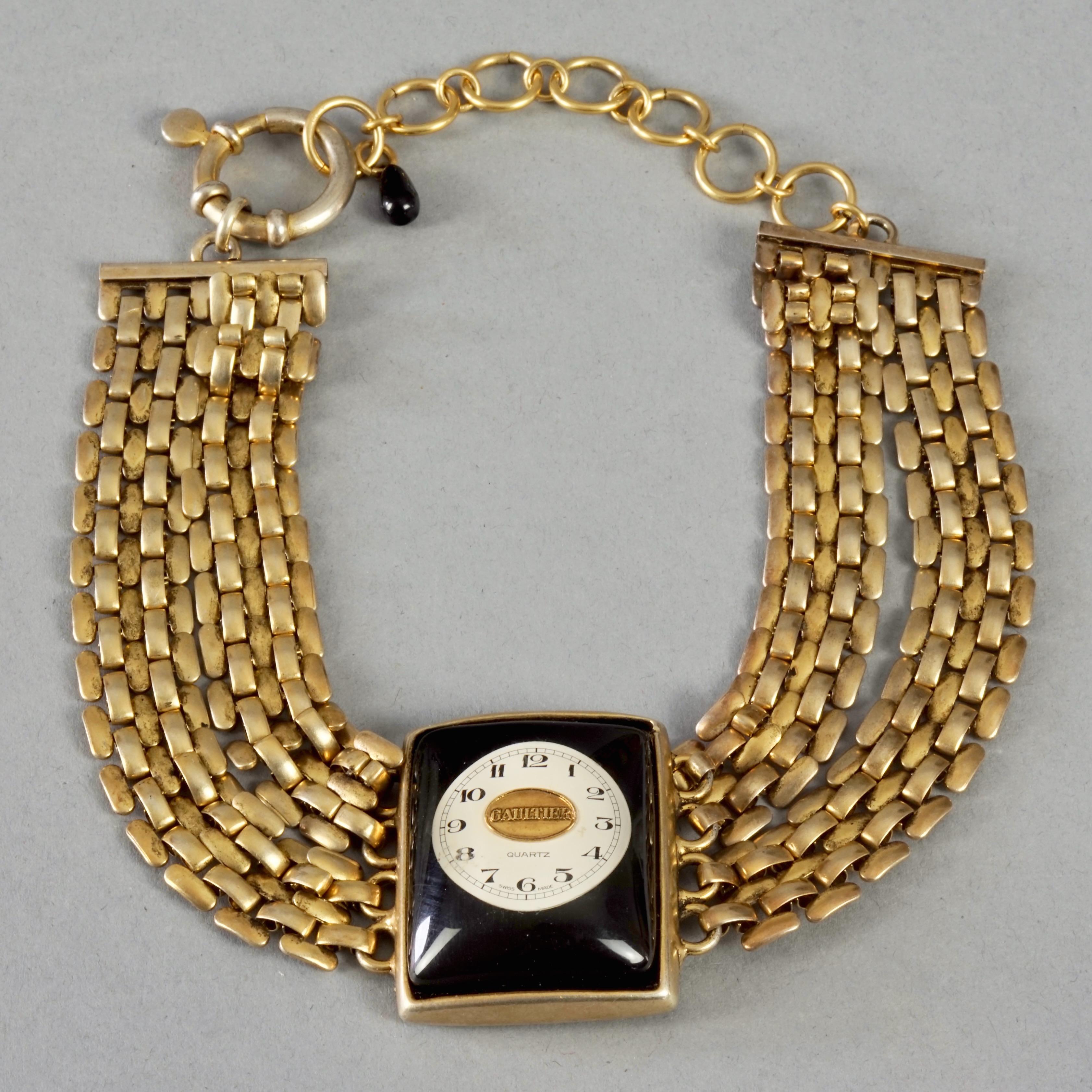 Women's Vintage JEAN PAUL GAULTIER Steampunk Watch Face Lucite Choker Necklace For Sale