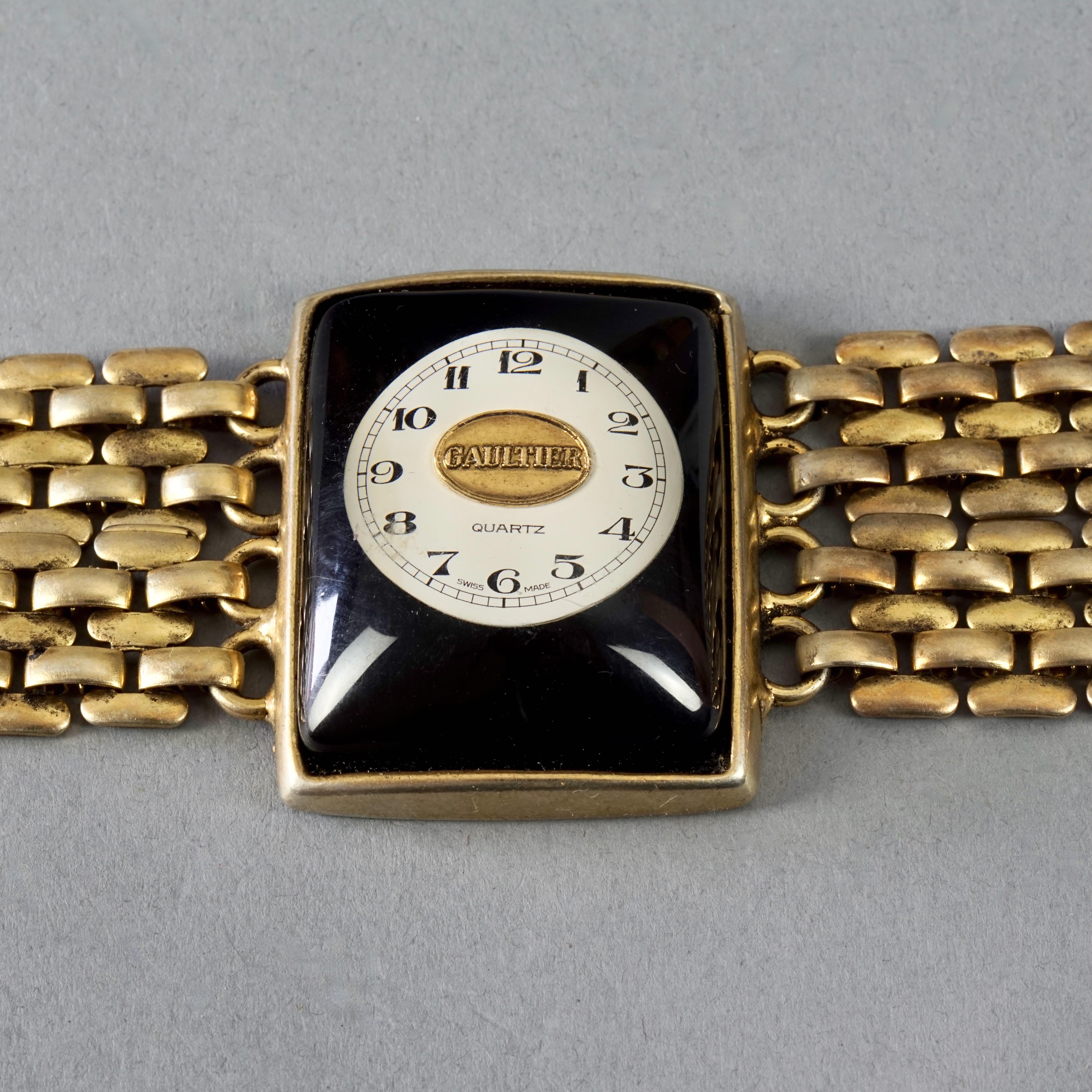 Vintage JEAN PAUL GAULTIER Steampunk Watch Face Lucite Choker Necklace For Sale 1