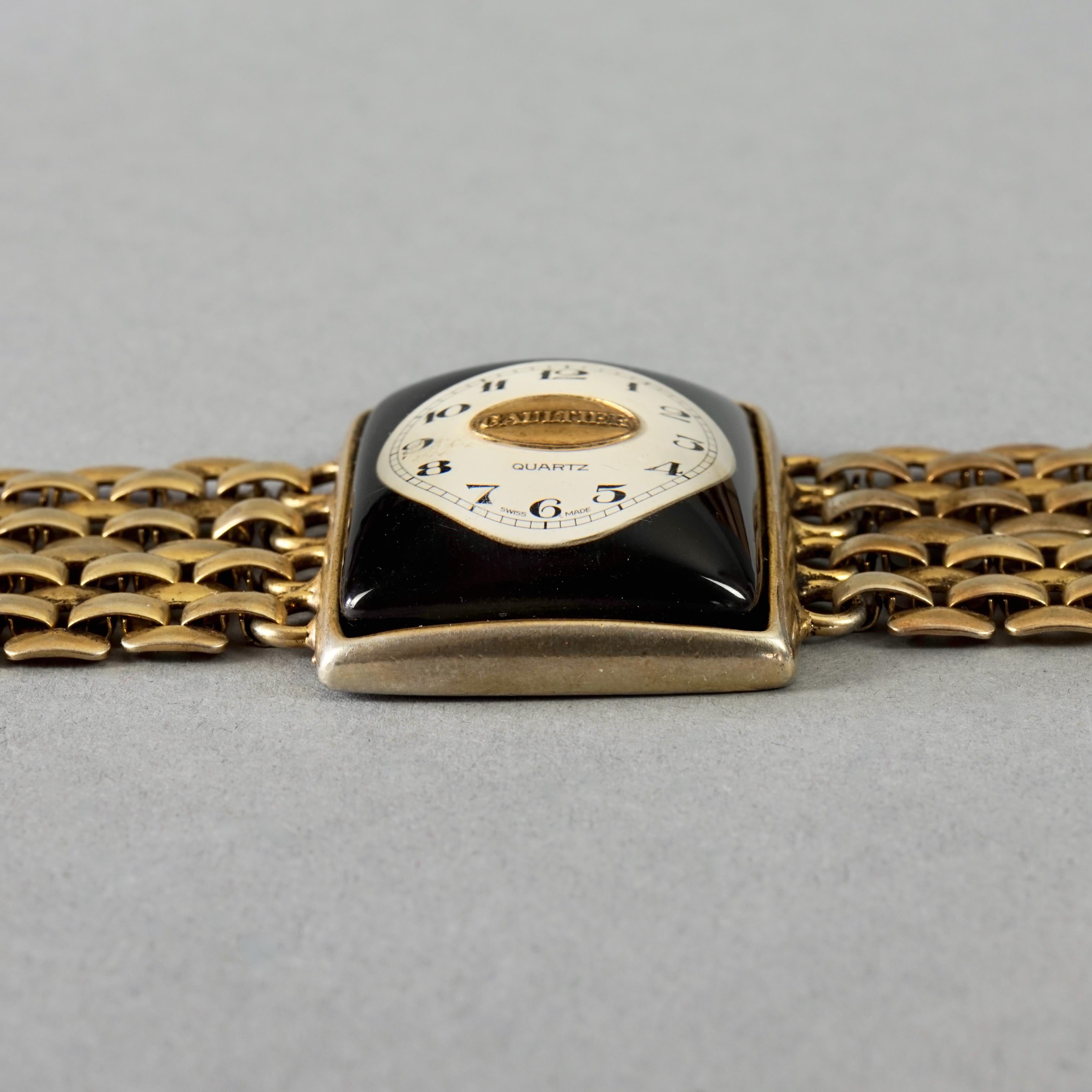 Vintage JEAN PAUL GAULTIER Steampunk Watch Face Lucite Choker Necklace For Sale 2