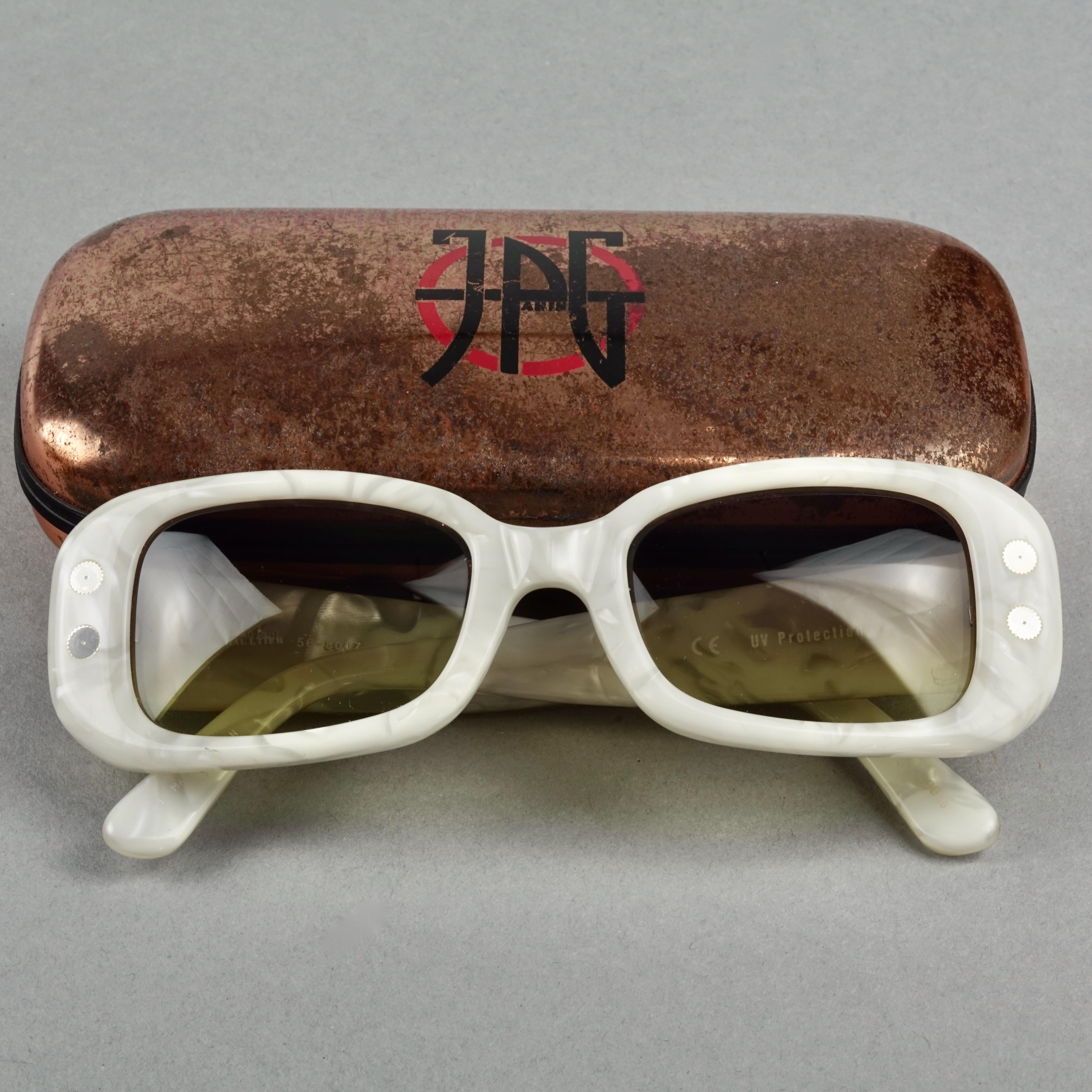 Women's or Men's Vintage JEAN PAUL GAULTIER Steampunk White Sunglasses For Sale