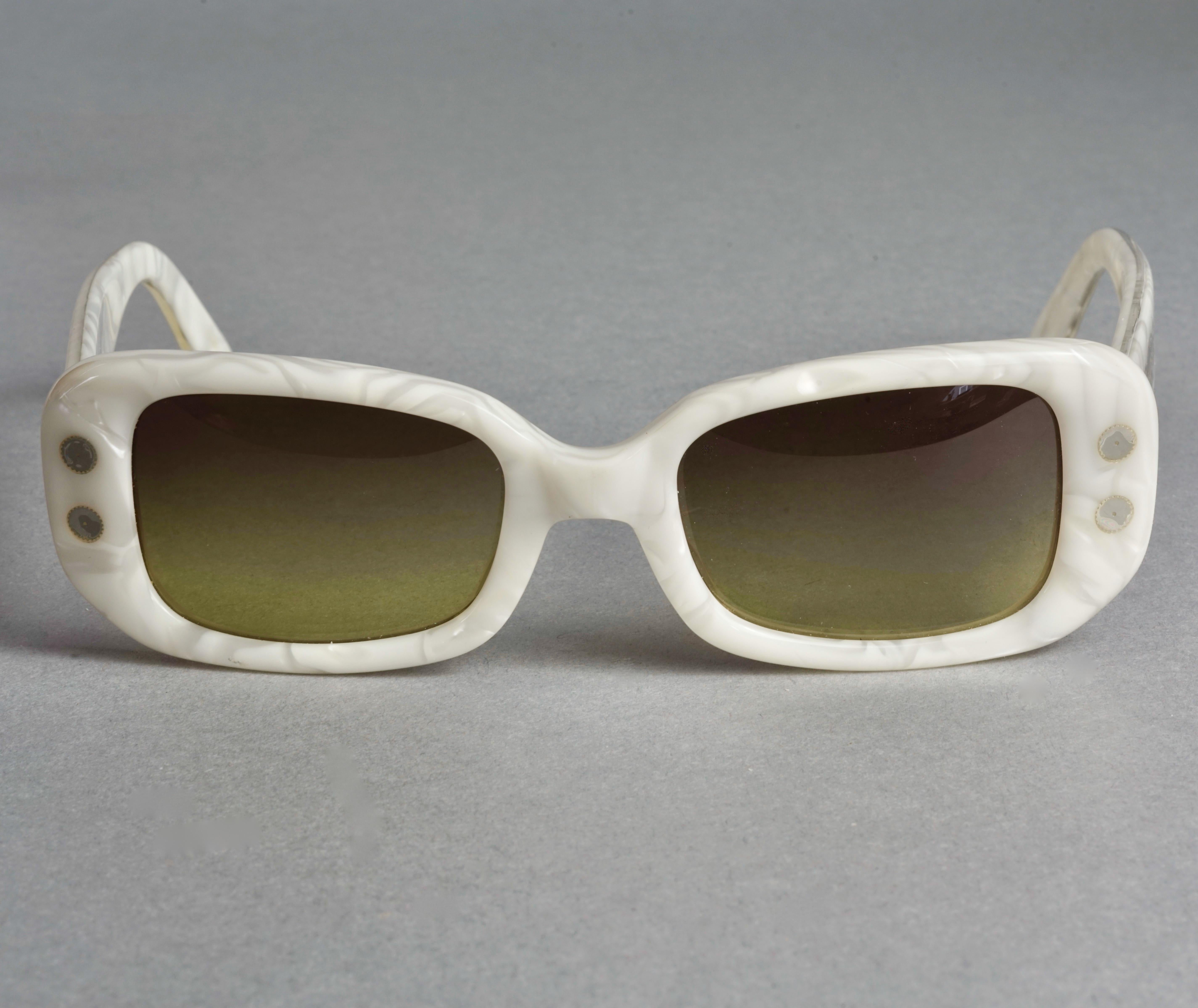 Vintage JEAN PAUL GAULTIER Steampunk White Sunglasses For Sale 1
