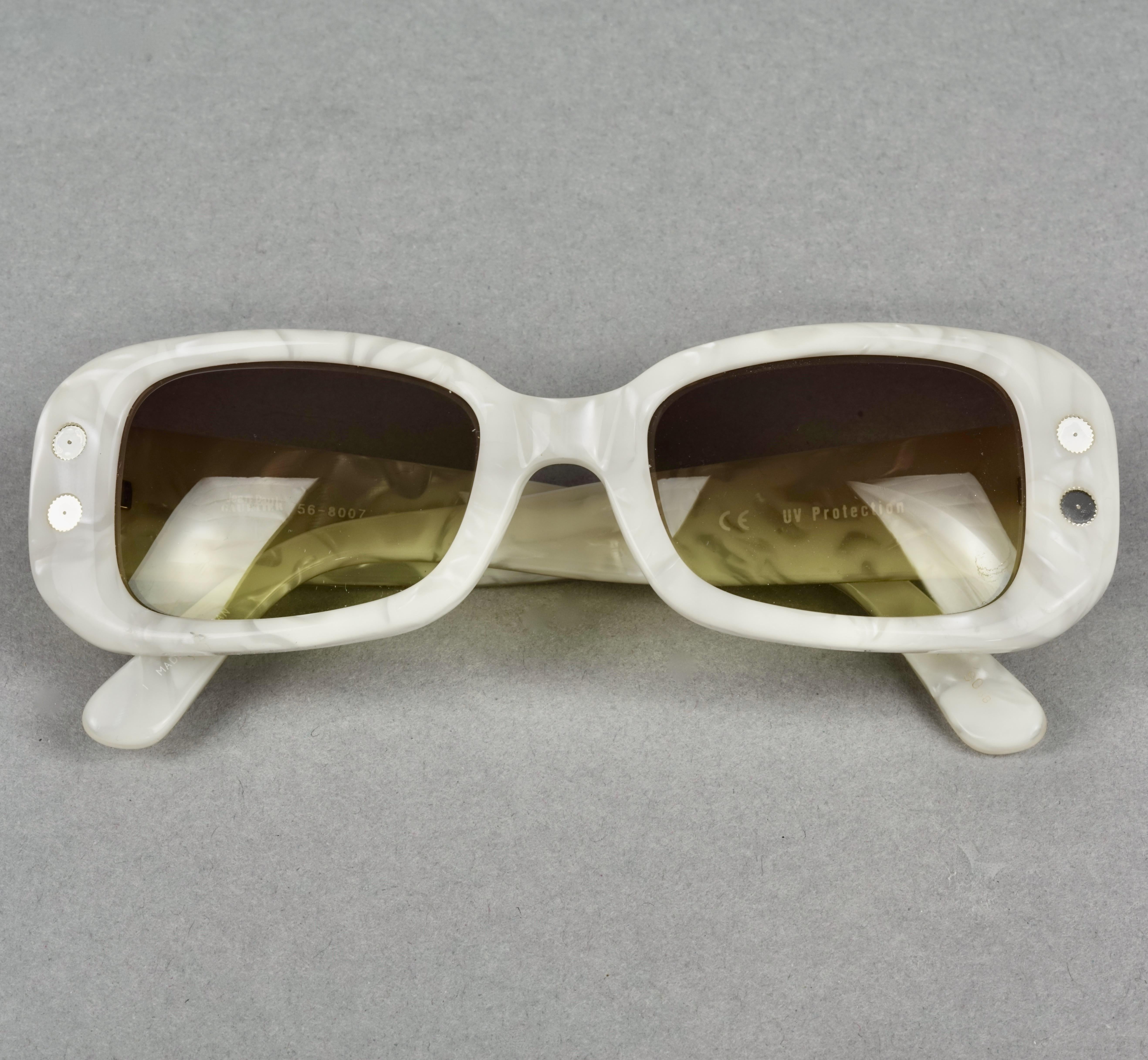 Vintage JEAN PAUL GAULTIER Steampunk White Sunglasses For Sale 2