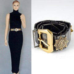 Ceinture vintage Jean-Paul Gaultier Sunburst à maillons en métal figuratif