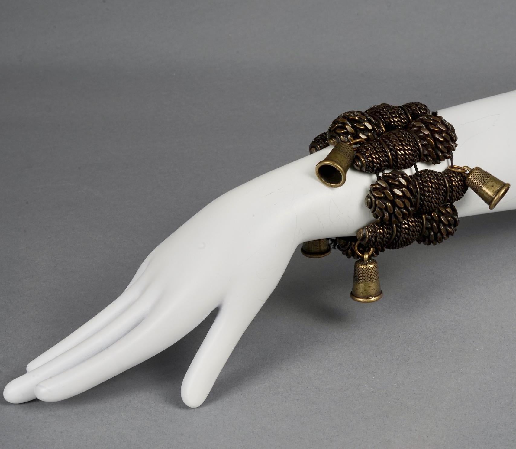 Vintage JEAN PAUL GAULTIER Thimble Brutalist Cuff Bracelet For Sale 3