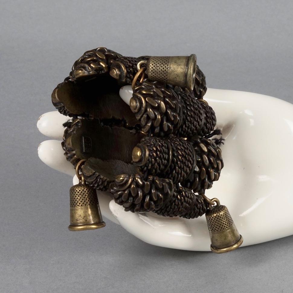 Vintage JEAN PAUL GAULTIER Thimble Brutalist Cuff Bracelet For Sale 4