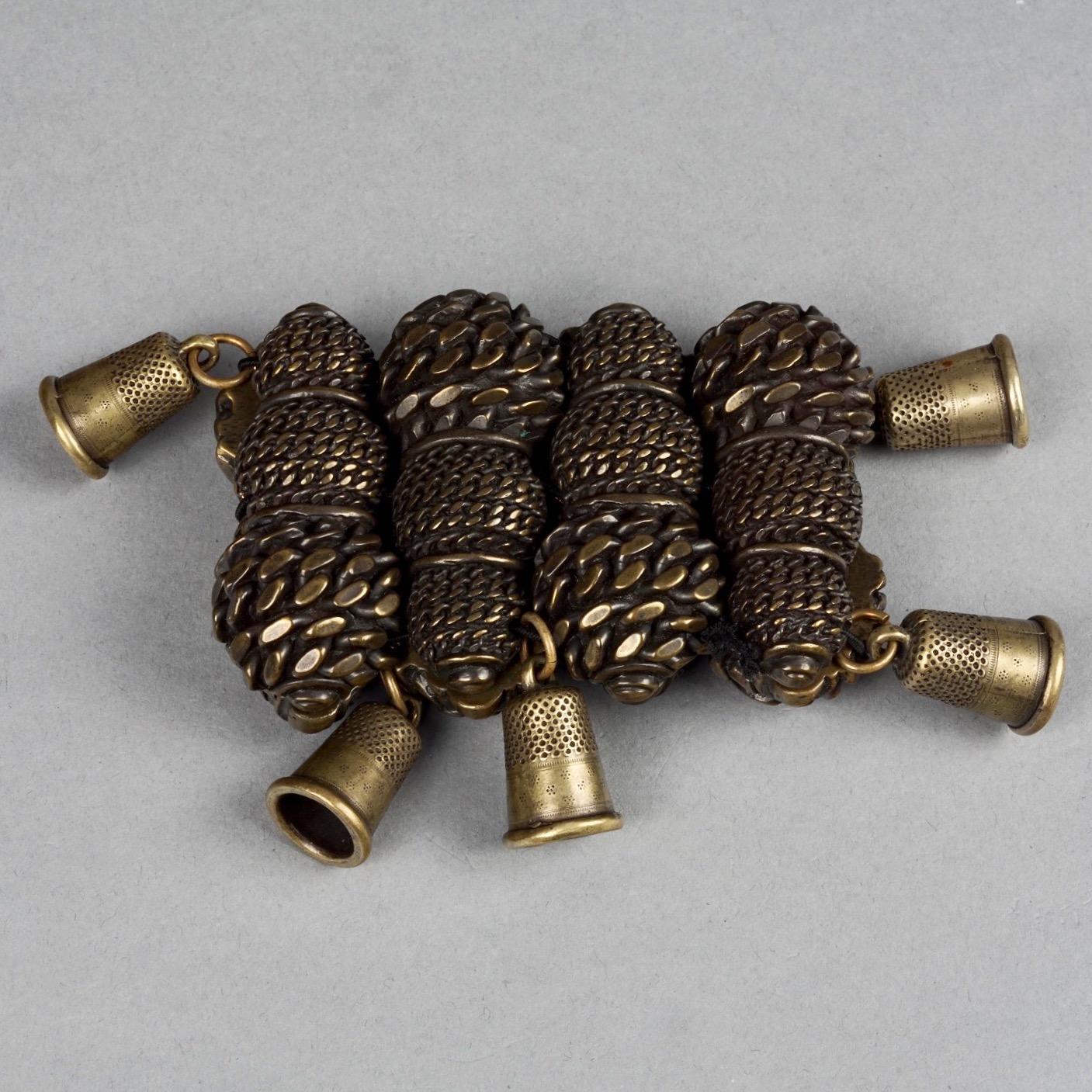 Vintage JEAN PAUL GAULTIER Thimble Brutalist Cuff Bracelet For Sale 1