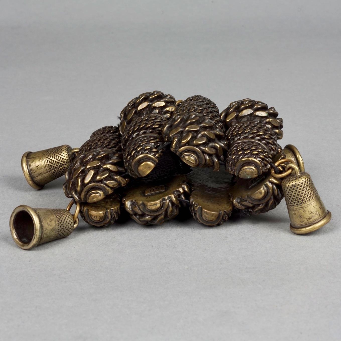 Vintage JEAN PAUL GAULTIER Thimble Brutalist Cuff Bracelet For Sale 2