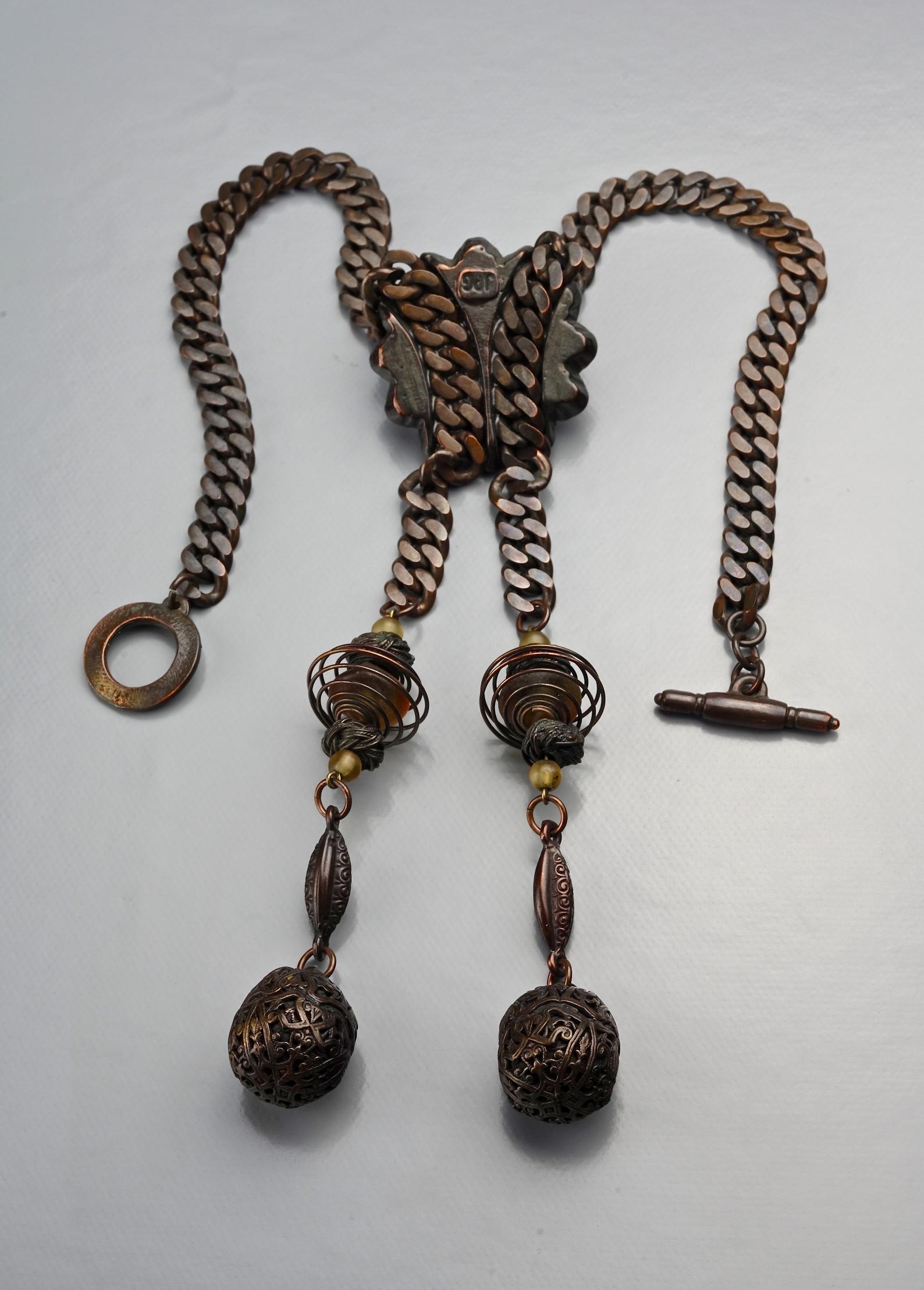 Vintage JEAN PAUL GAULTIER Tribal Charm Brutalist Necklace 5