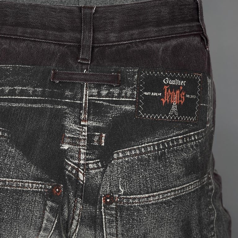 Robe Longue Vintage JEAN PAUL GAULTIER Années 90 - Denim Trompe-l'œil - Taille 40