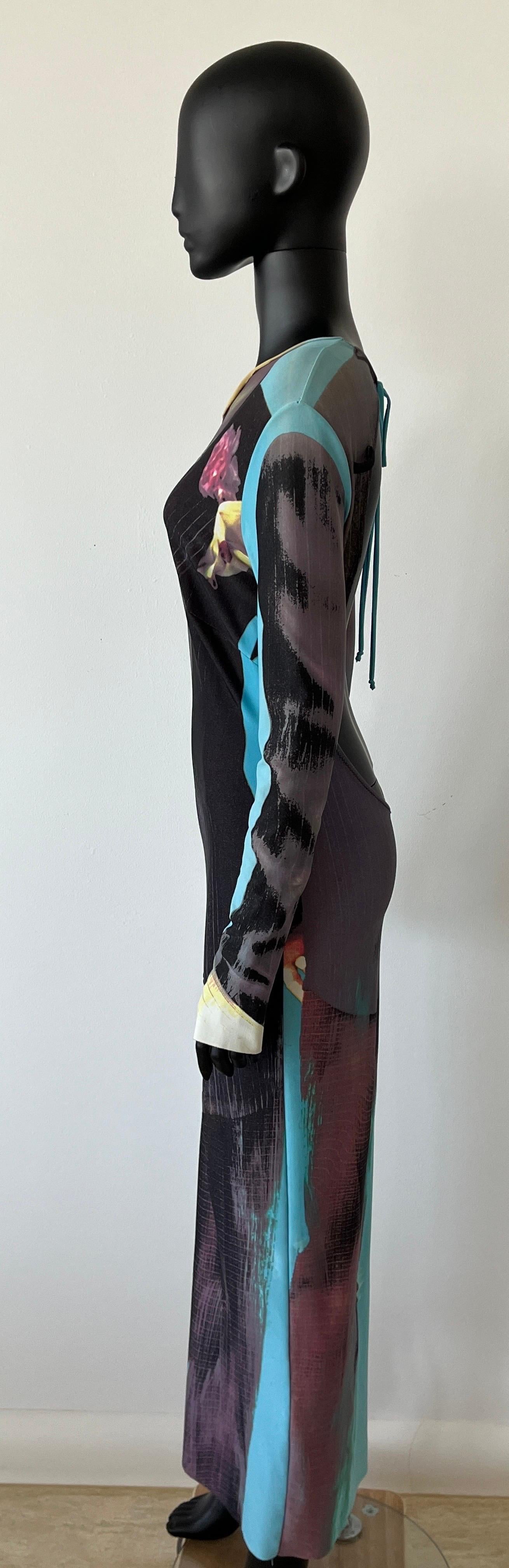 JEAN PAUL GAULTIER 1990s tuxedo tattoo mesh dress main image 1