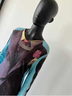 Vintage JEAN PAUL GAULTIER Trompe L'Oeil Sheer Tuxedo Print Mesh Maxi Dress