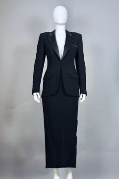 Vintage JEAN PAUL GAULTIER Trompe L'oeil Smoking Black Tuxedo Long Dress