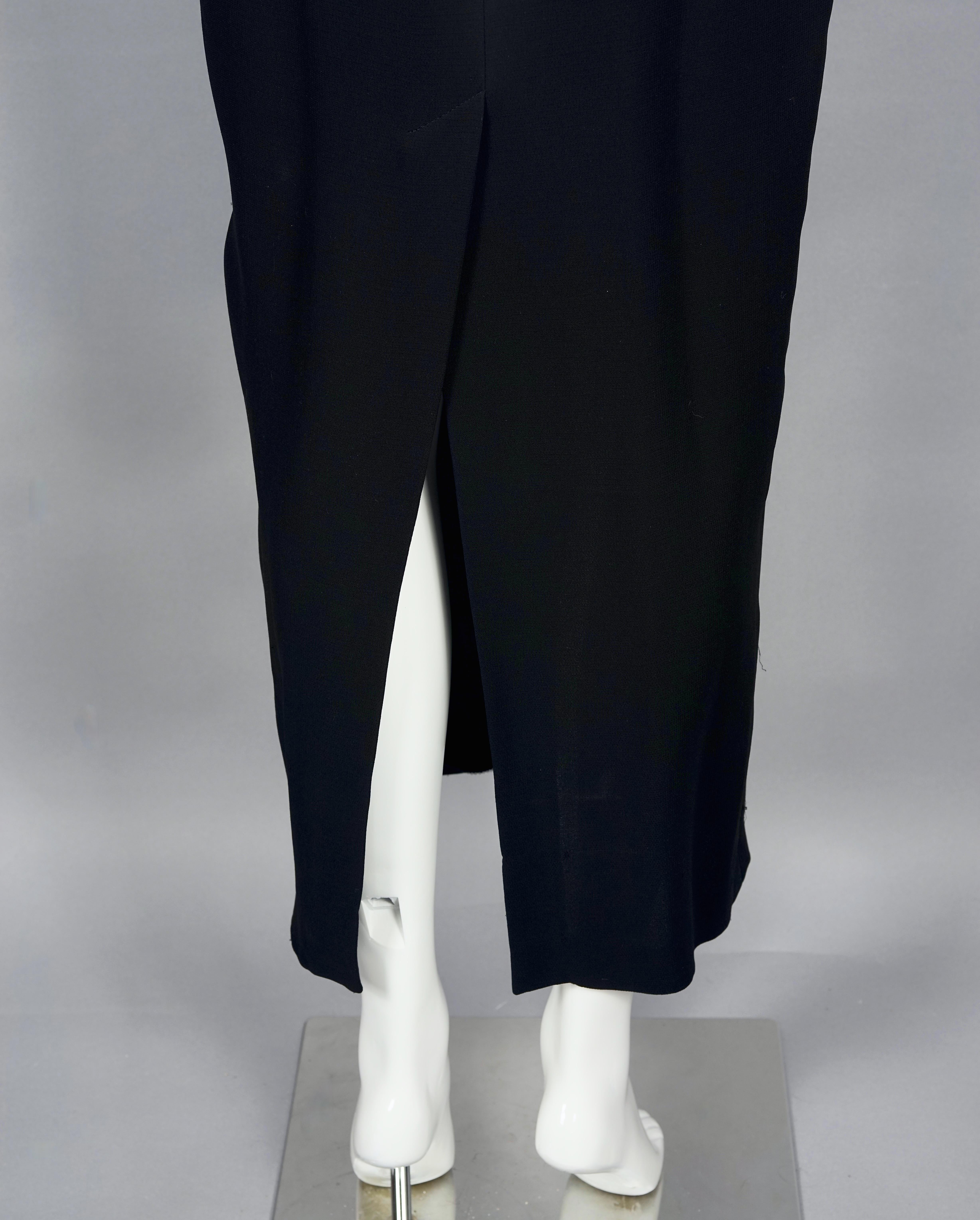 Vintage JEAN PAUL GAULTIER Trompe L'oeil Smoking Black Tuxedo Long Dress For Sale 5