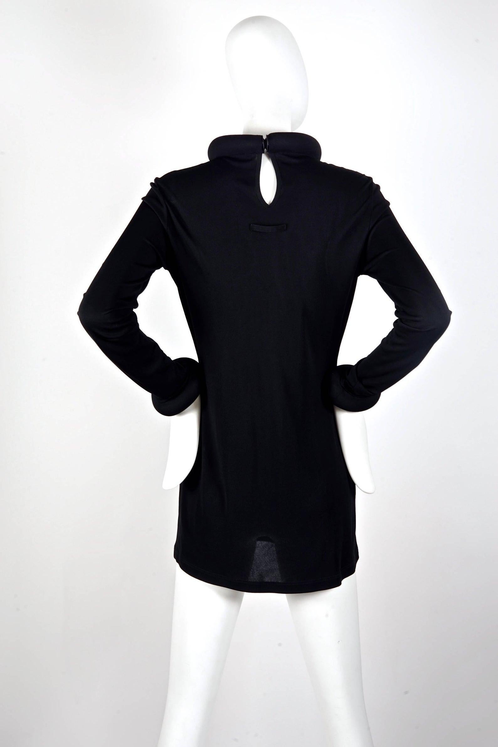 Vintage JEAN PAUL GAULTIER Tube Collar Cuff Black Dress For Sale 6