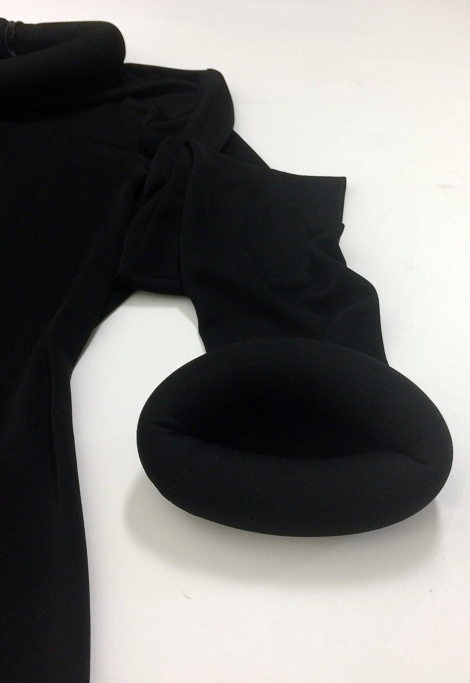 Vintage JEAN PAUL GAULTIER Tube Collar Cuff Black Dress For Sale 8