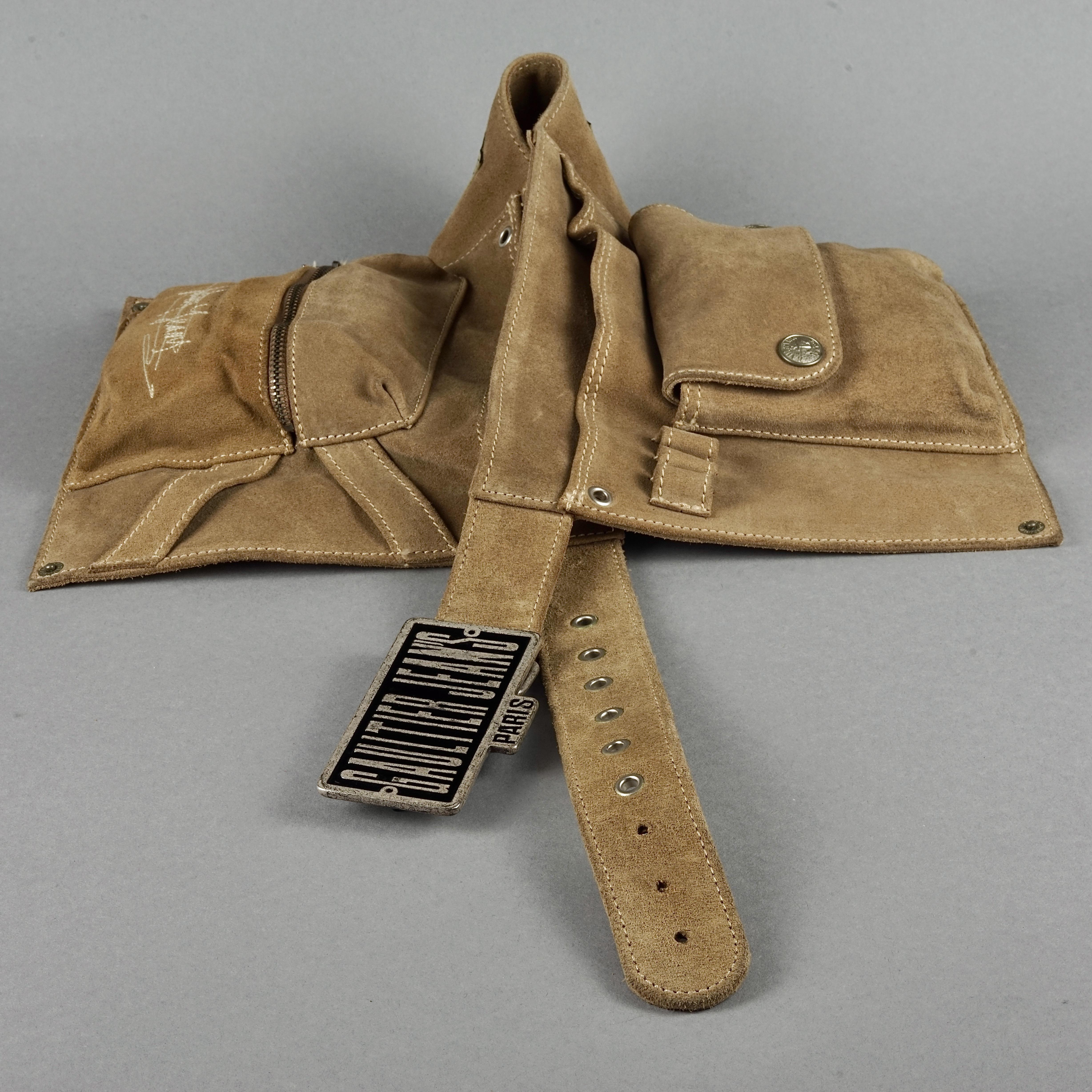 Vintage JEAN PAUL GAULTIER Utility Suede Leather Fanny Belt Bag 2