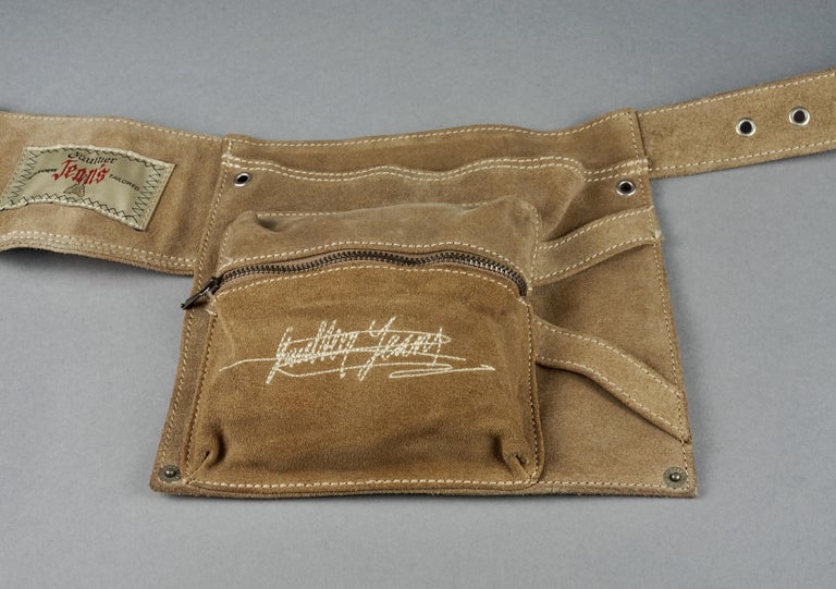 Vintage JEAN PAUL GAULTIER Utility Suede Leather Fanny Belt Bag at