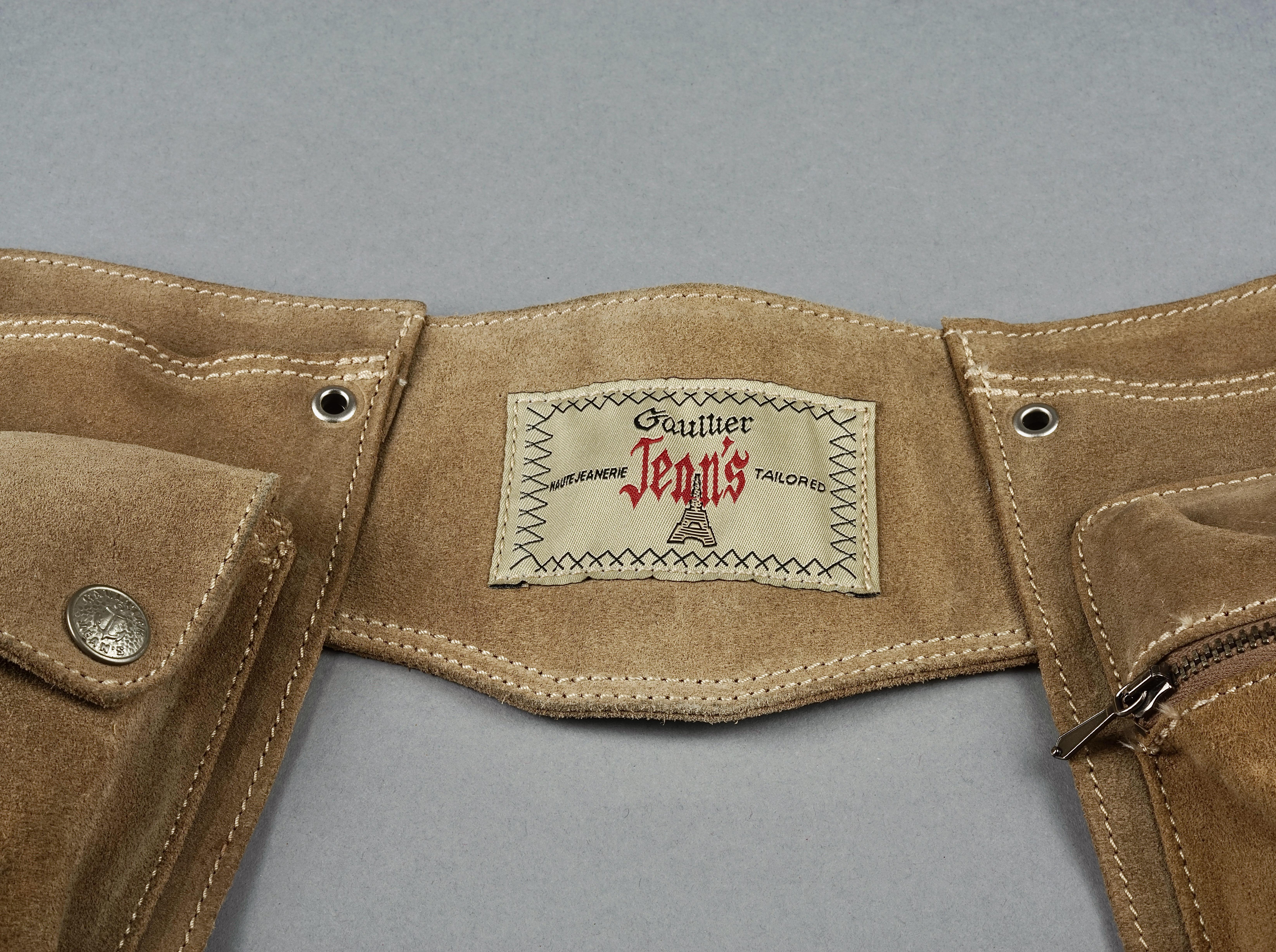 Vintage JEAN PAUL GAULTIER Utility Suede Leather Fanny Belt Bag 6