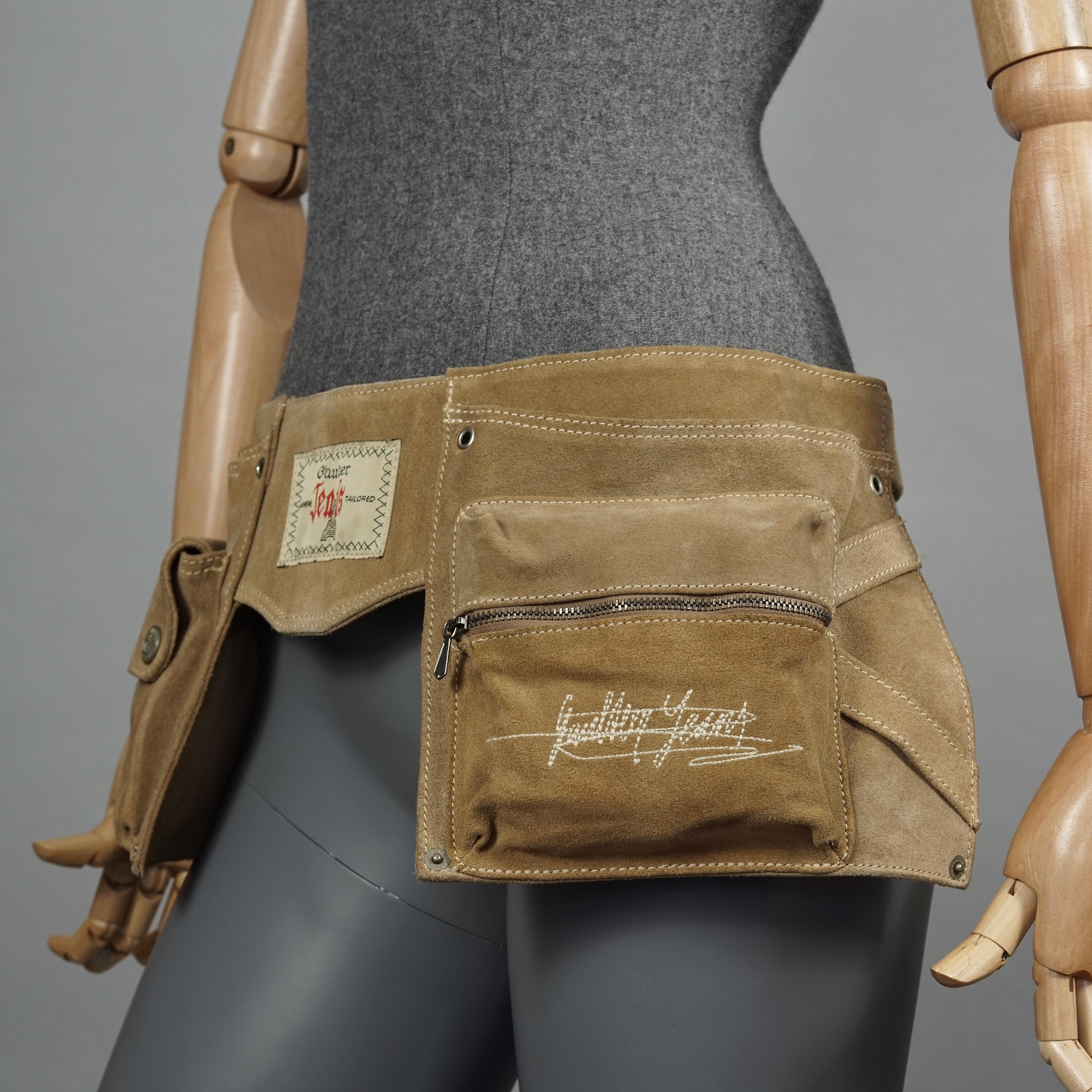 Women's or Men's Vintage JEAN PAUL GAULTIER Utility Suede Leather Fanny Belt Bag
