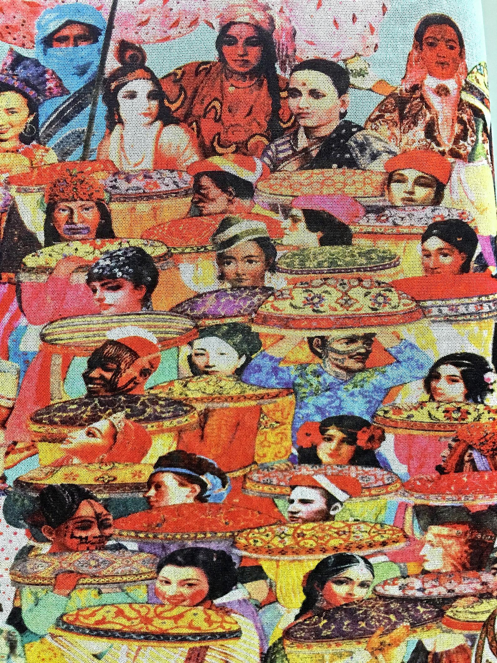 Vintage JEAN PAUL GAULTIER Vibrant Asian Print Tube Maxi Dress 1