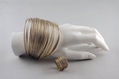 Vintage JEAN PAUL GAULTIER Wire Cuff Ring Bracelet Set