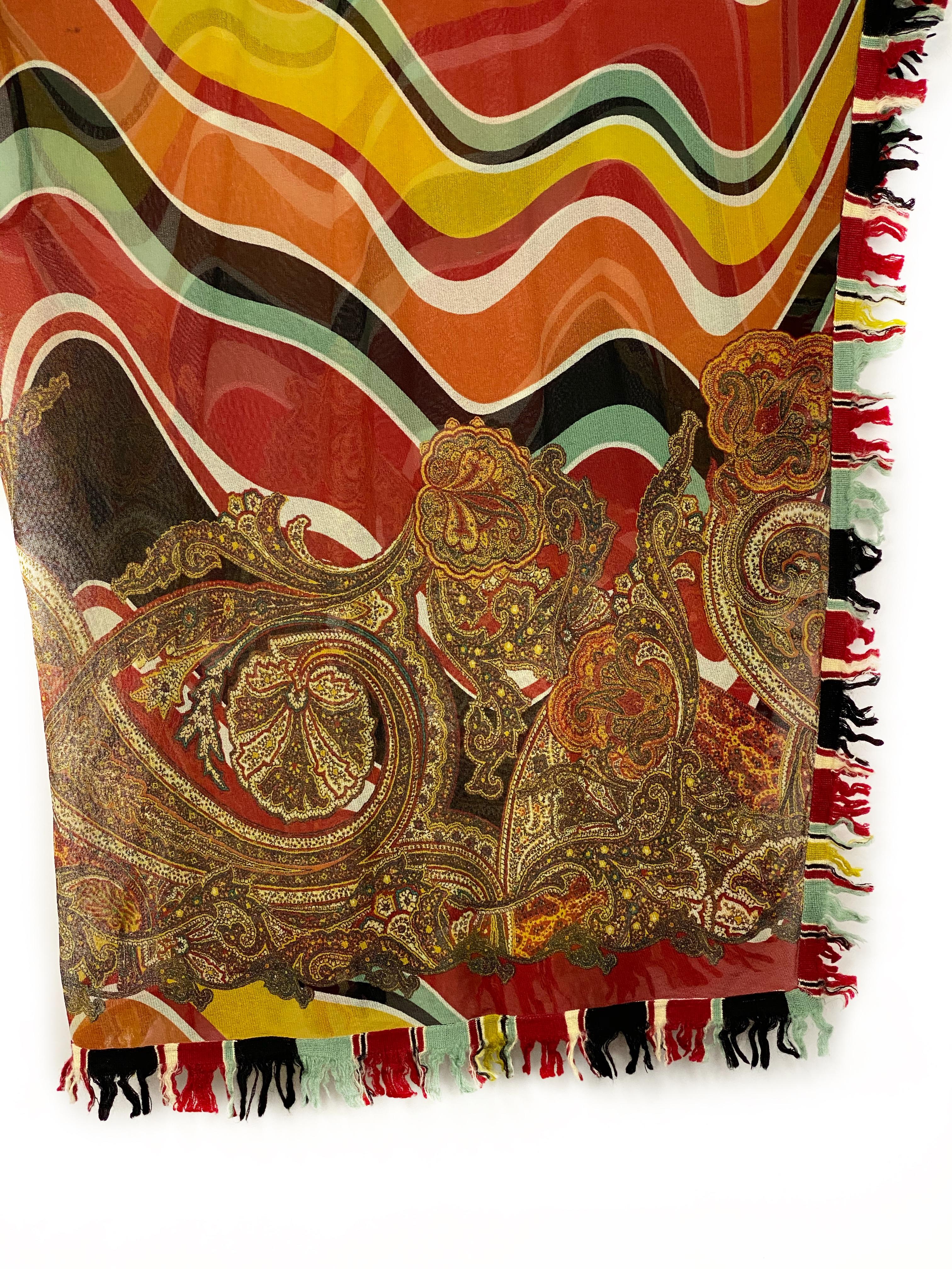 Vintage Jean Paul Gaultier Multicolor Mesh Poncho Cover Up Top Size M For Sale 1