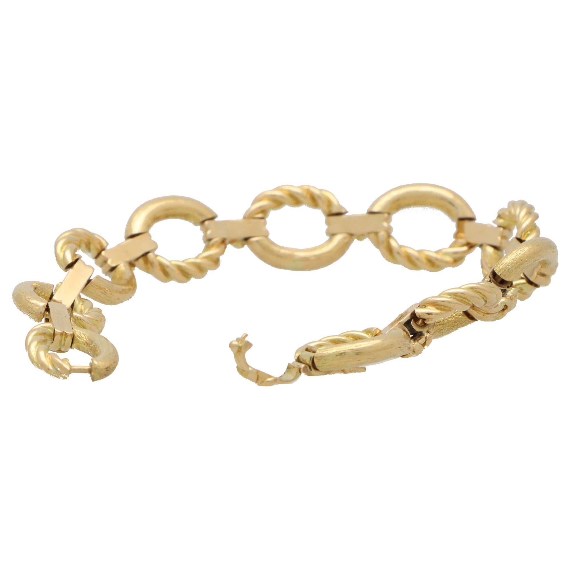Women's or Men's Vintage Jean Schlumberger Chunky Oval Link Bracelet For Sale