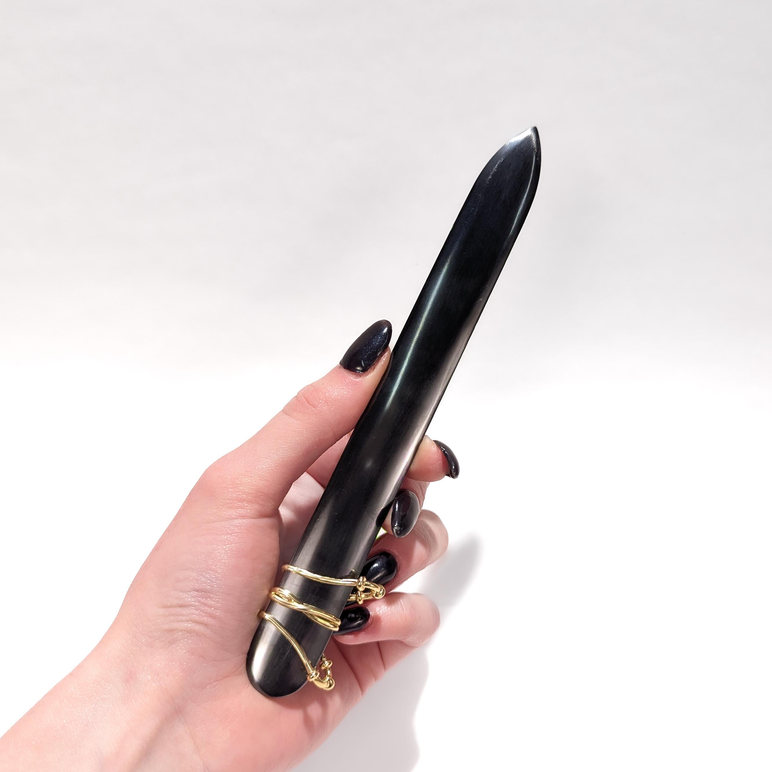 Modern Vintage Jean Schlumberger for Tiffany & Co. 18K Gold & Hematite Letter Opener For Sale